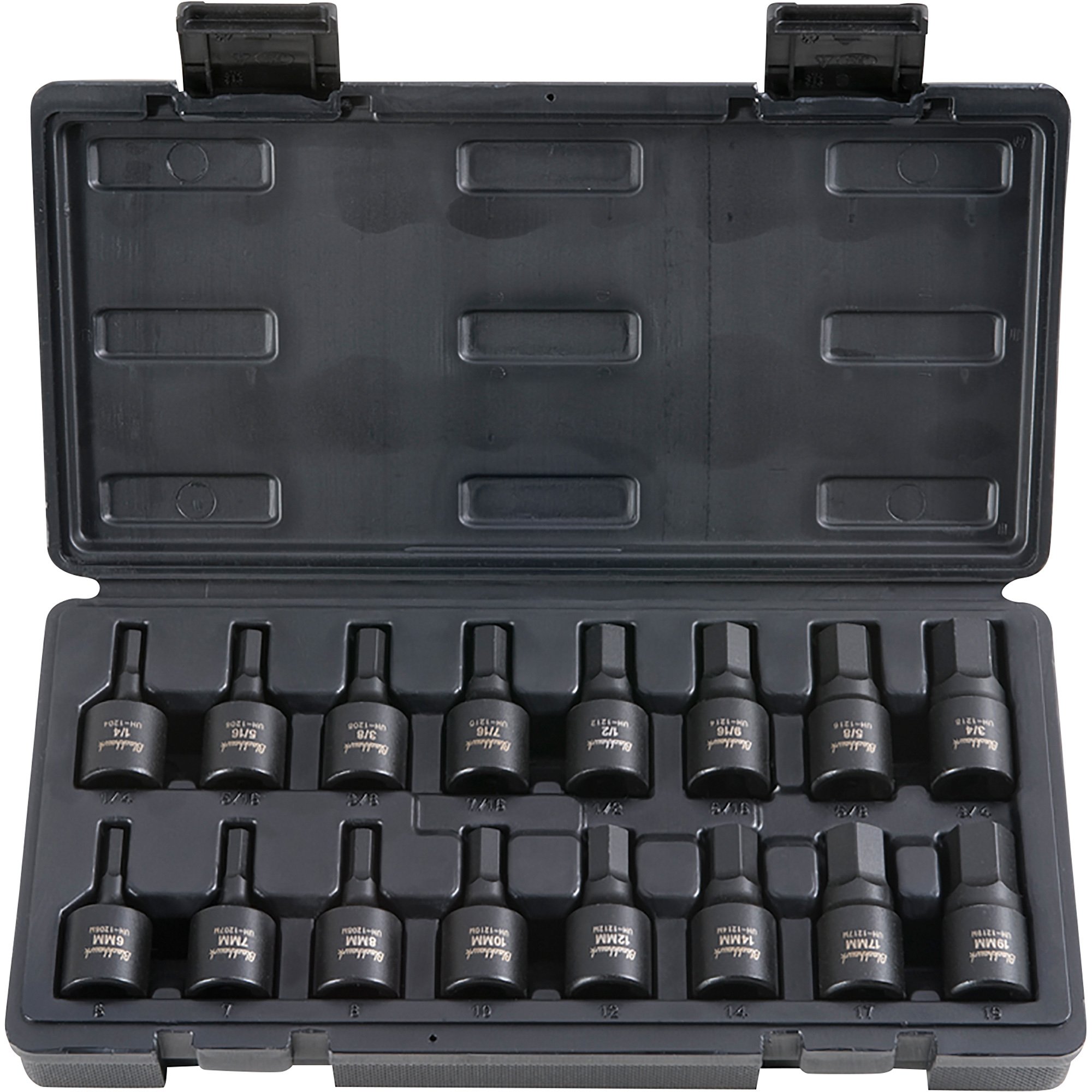 Blackhawk by Proto 16-Pc. Hex Bit Socket Set with Case — 1/2in. Drive, SAE and Metric, Model# UH-1216CS